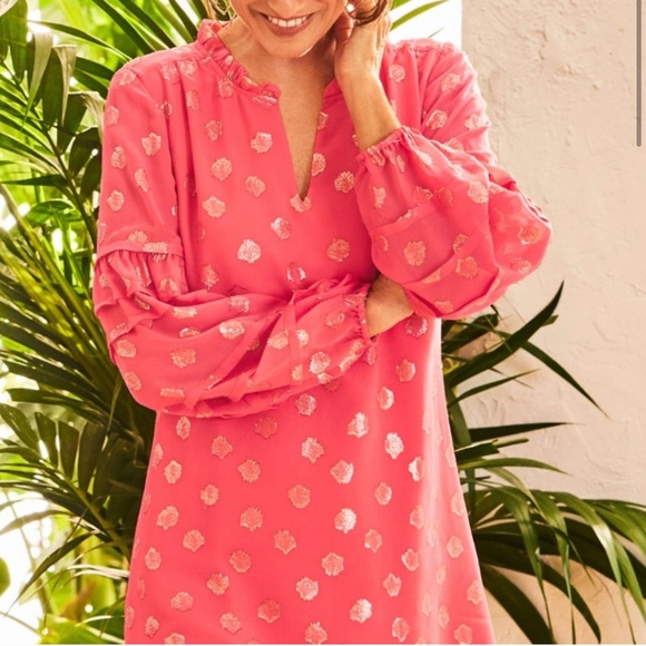 NEW Lilly Pulitzer Giana Silk Coral Cocktail Dress - Picture 1 of 8